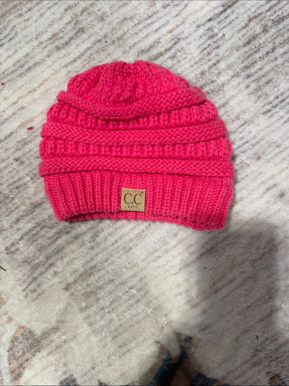 CC Kids Bright Pink Knit Beanie for Kids